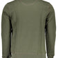 Green Cotton Crewneck Sweatshirt with Logo