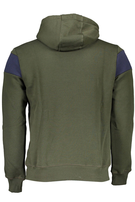 Green Hooded Sweatshirt with Contrasting Details