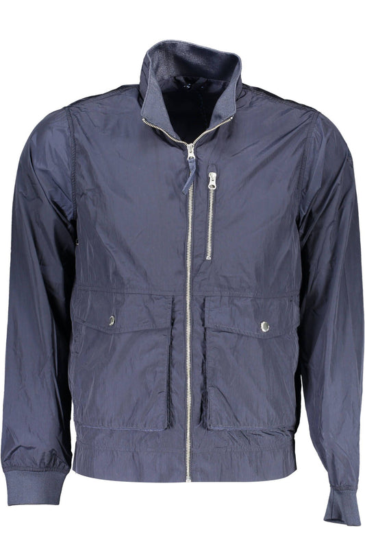Chic Blue Sports Jacket with Multiple Pockets