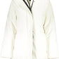 Elegant White Hooded Jacket with Chic Applique