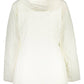 Elegant White Hooded Jacket with Chic Applique