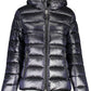 Chic Black Hooded Jacket with Sleek Logo Detail
