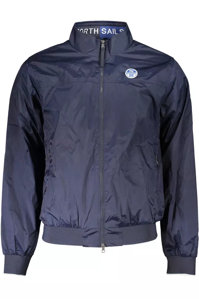 Eco-Conscious Blue Nylon Jacket for Men