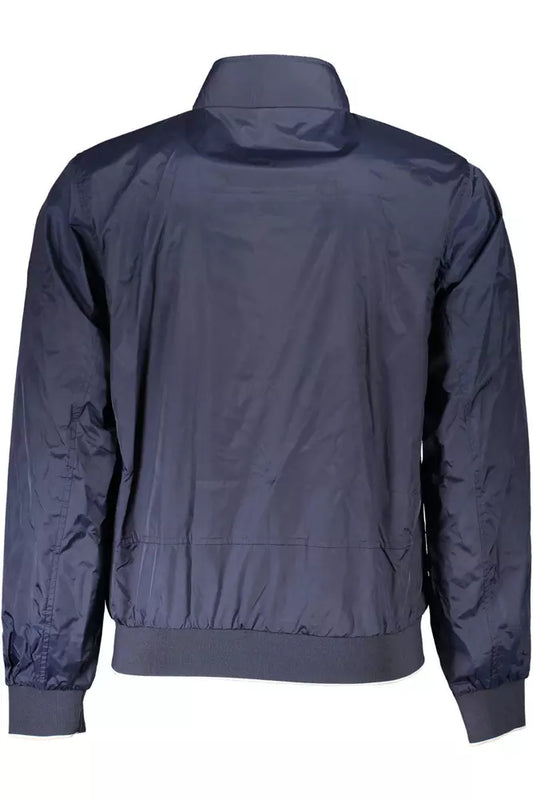 Eco-Conscious Blue Nylon Jacket for Men