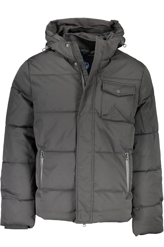 Sleek Hooded Men's Jacket with Contrasting Details