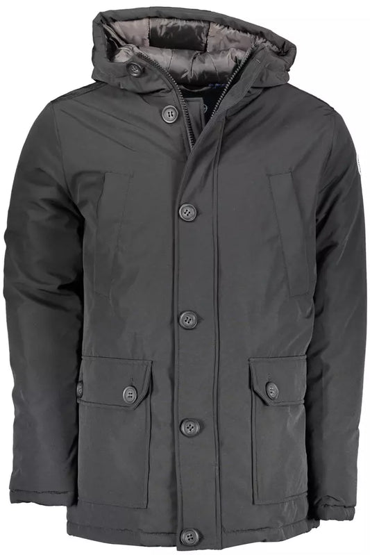 Sleek Long-Sleeved Padded Parka with Hood