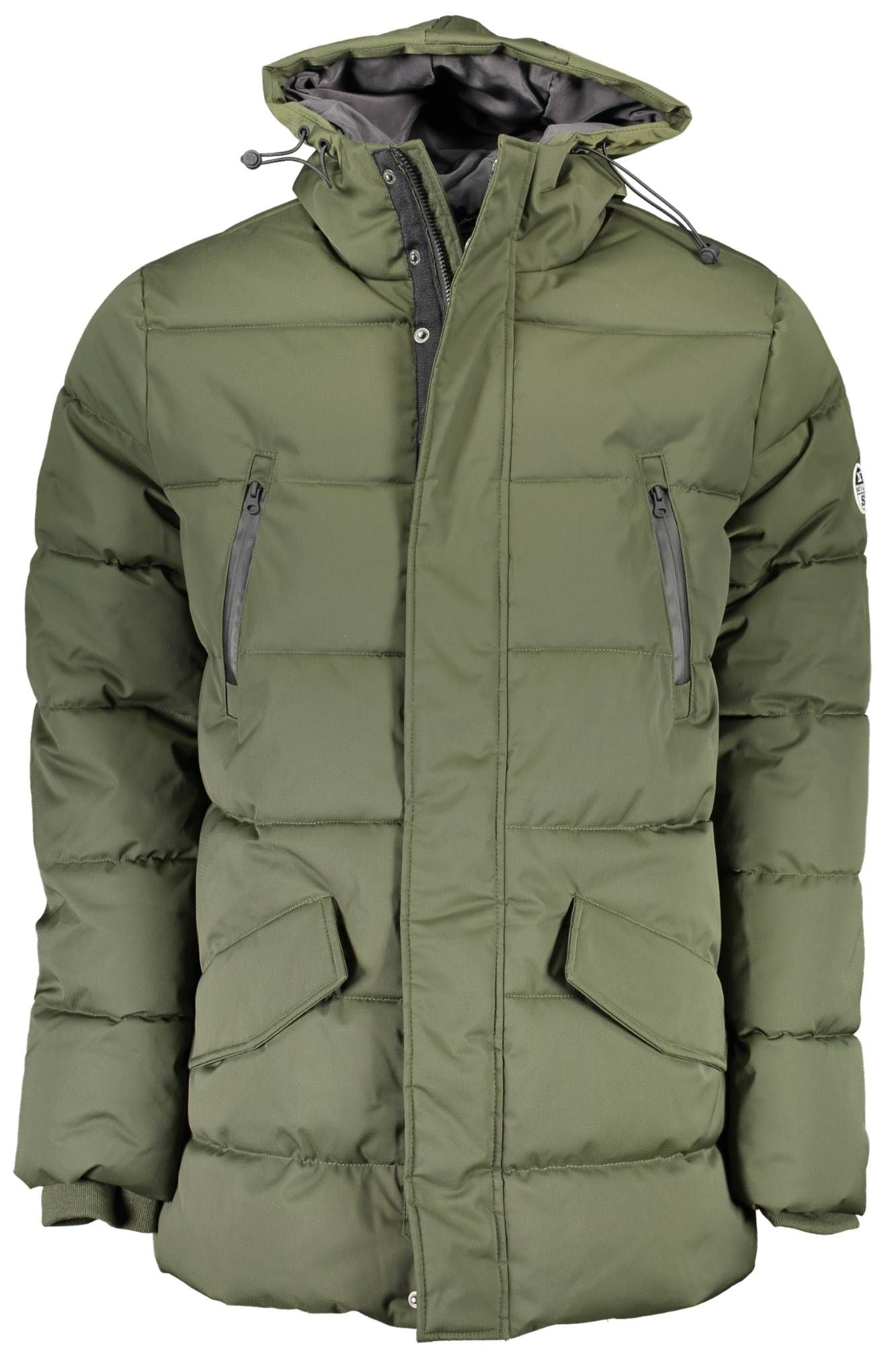 Chic Green Hooded Jacket with Contrasting Details