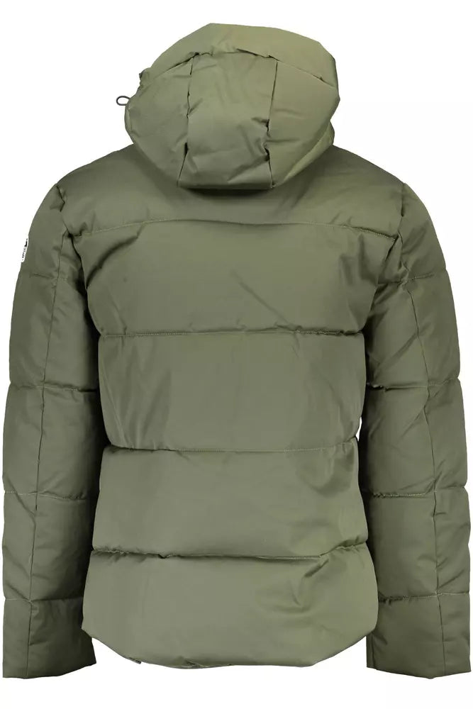 Elegant Green Hooded Men's Jacket