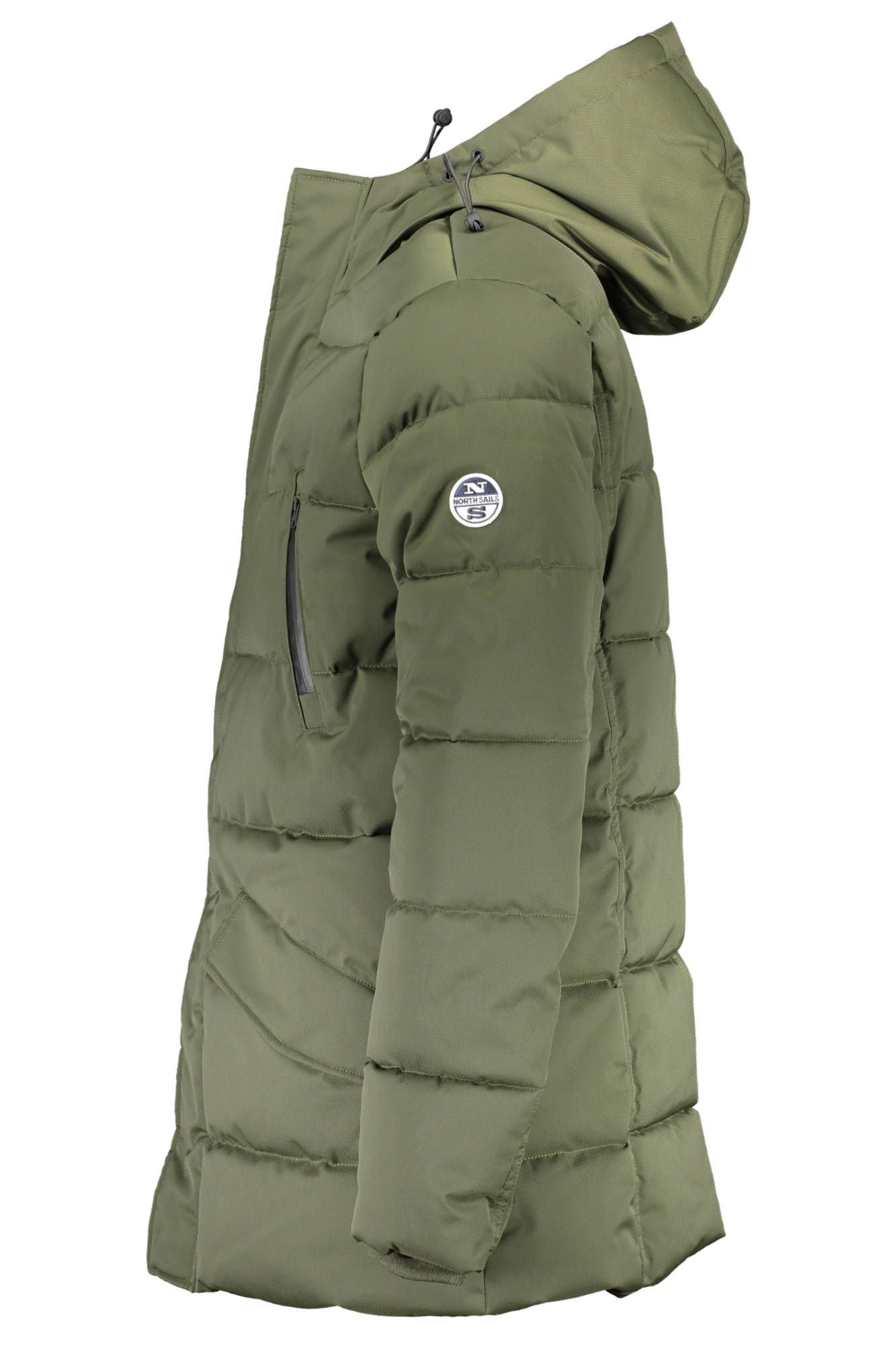 Chic Green Hooded Jacket with Contrasting Details