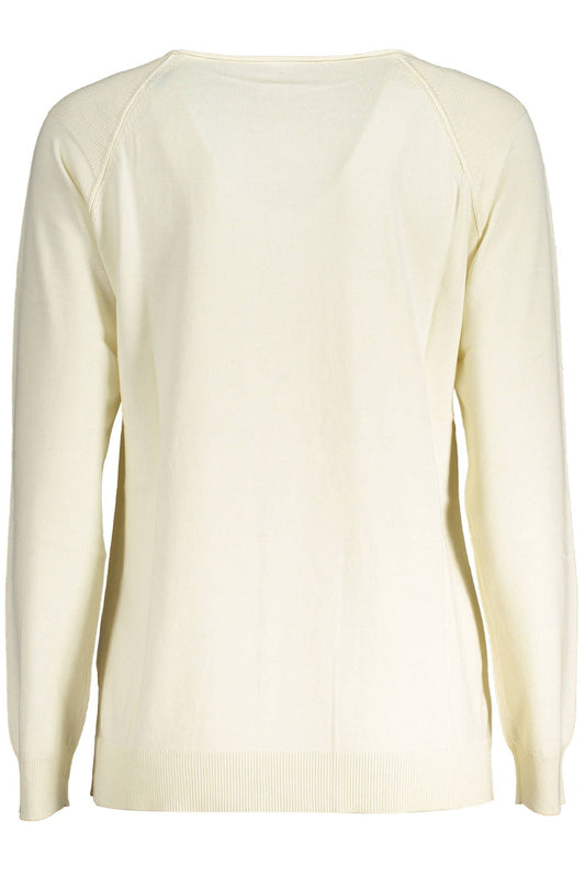 Chic Contrasting Detail White Sweater