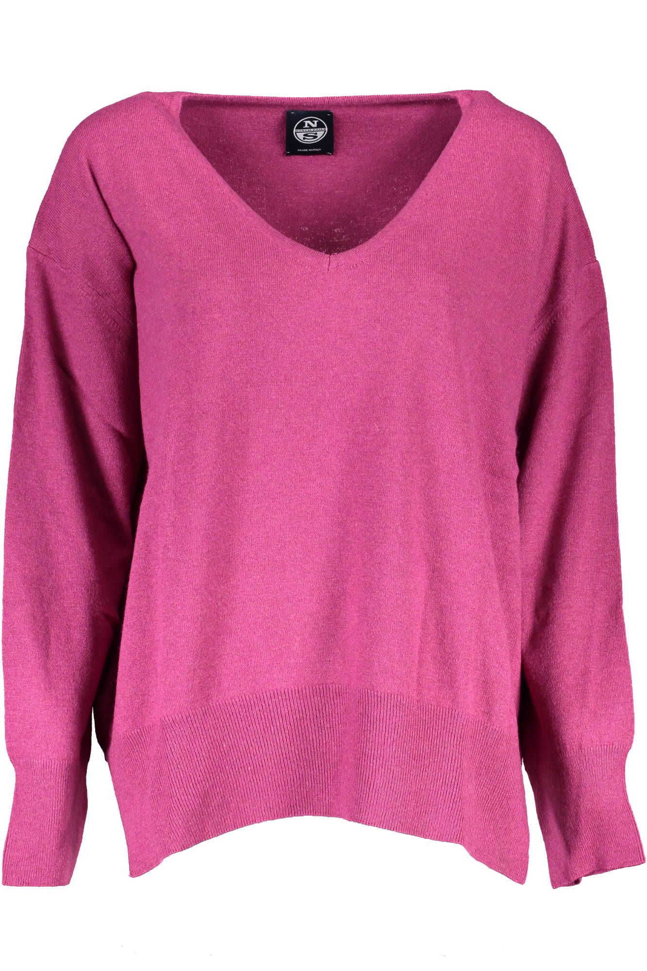 Eco-Chic Purple Wool Blend V-Neck Sweater