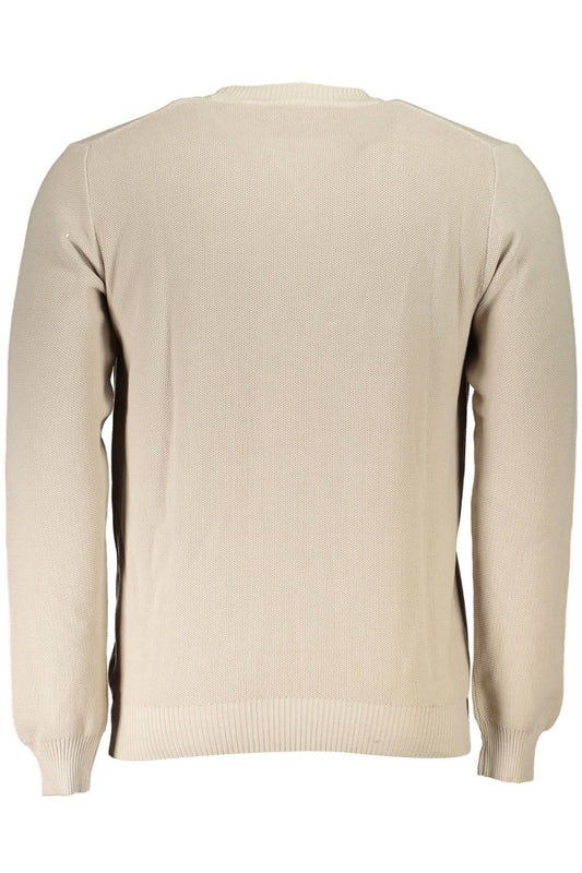 Eco-Chic Beige Sweater with Contrast Details