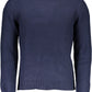 Blue Round Neck Sweater with Contrasting Details