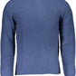 Chic Blue Round Neck Recycled Fiber Sweater