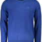 Blue Organic Cotton Sweater with Contrasting Details