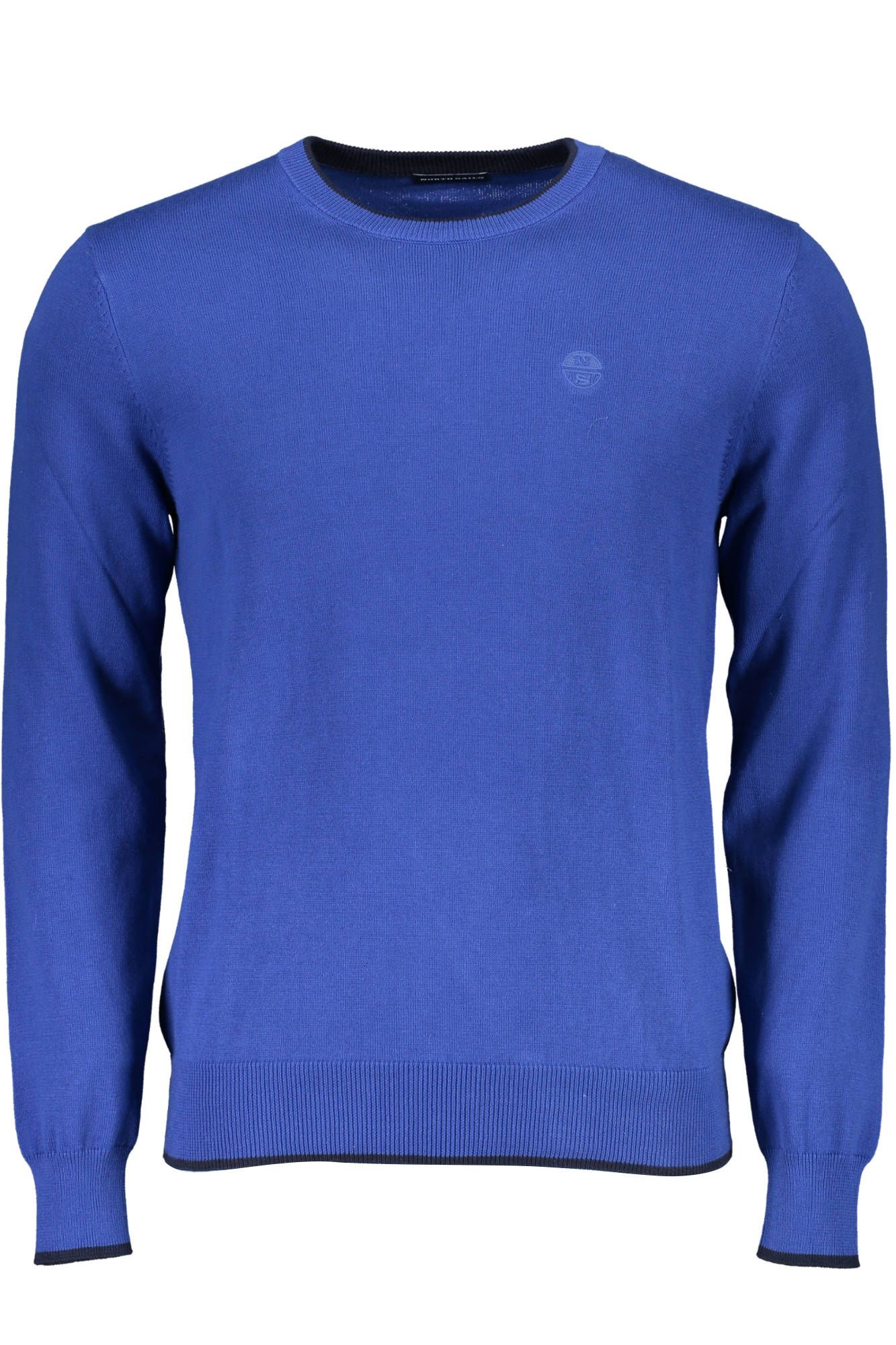 Crew-Neck Cotton Sweater with Contrast Details