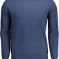 Chic Blue Contrast Detail Cotton Shirt
