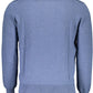 Eco-Conscious Blue V-Neck Shirt with Embroidery