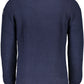 Blue Round Neck Sweater with Contrasting Details