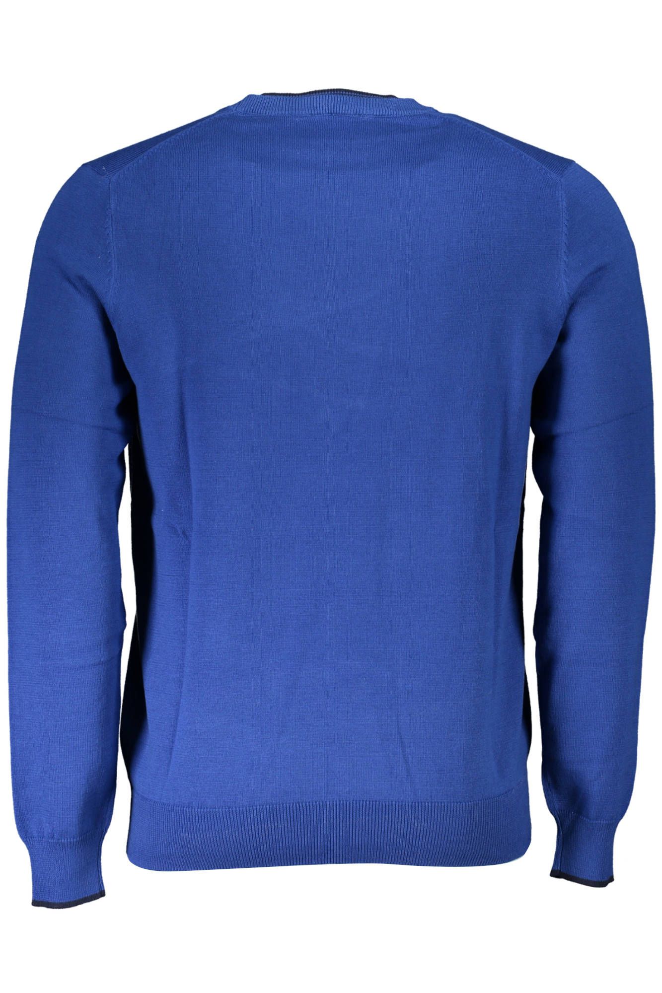 Blue Organic Cotton Sweater with Contrasting Details