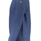 Chic Blue Round Neck Recycled Fiber Sweater