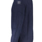 Blue Round Neck Sweater with Contrasting Details