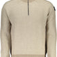 Beige Wool Blend Half-Zip Sweater