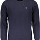 Eco-Conscious Blue Sweater with Embroidery Detail