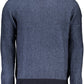 Eco-Conscious Blue Sweater with Emblem Detail