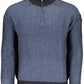 Eco-Conscious Blue Half-Zip Sweater