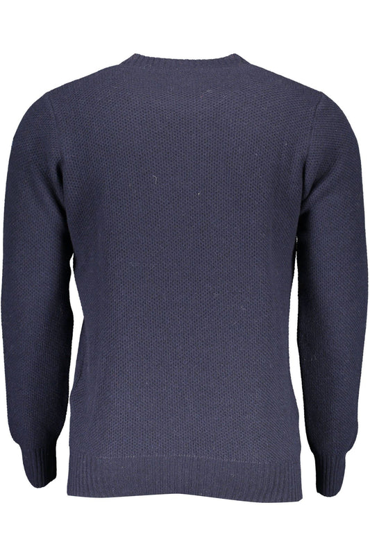 Elegant Blue Wool Sweater with Logo