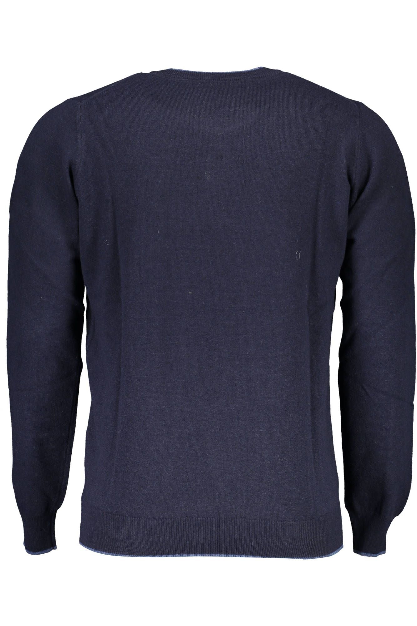 Eco-Conscious Blue Sweater with Embroidery Detail