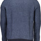Eco-Conscious Blue Sweater with Emblem Detail