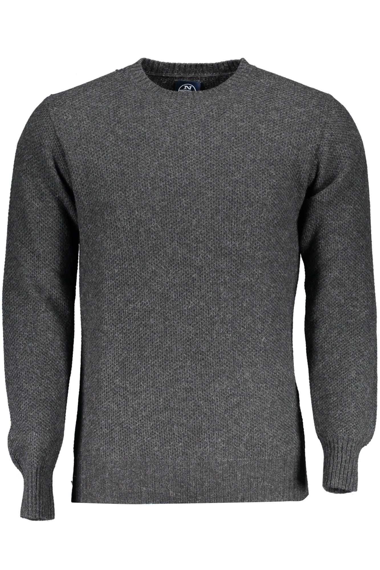 Chic Gray Wool Sweater with Classic Logo