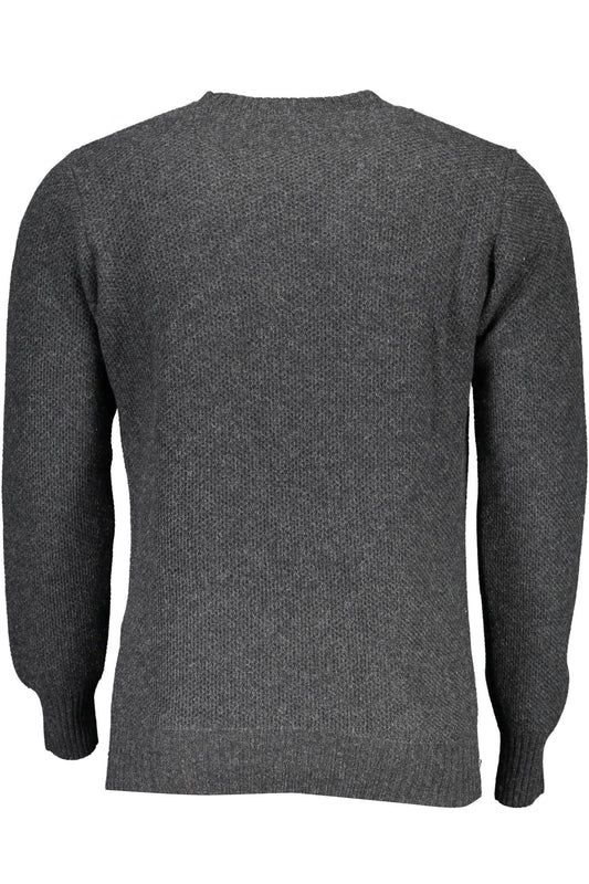 Chic Gray Wool Sweater with Classic Logo