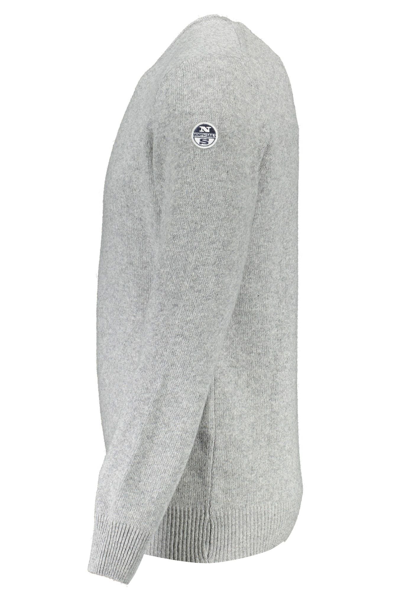 Elegant Gray Wool Sweater with Classic Logo