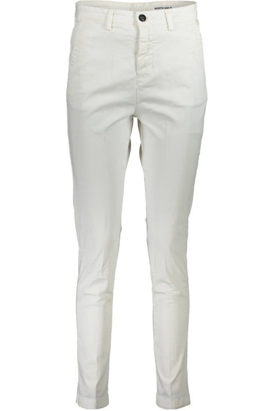 Chic White Organic Cotton Trousers