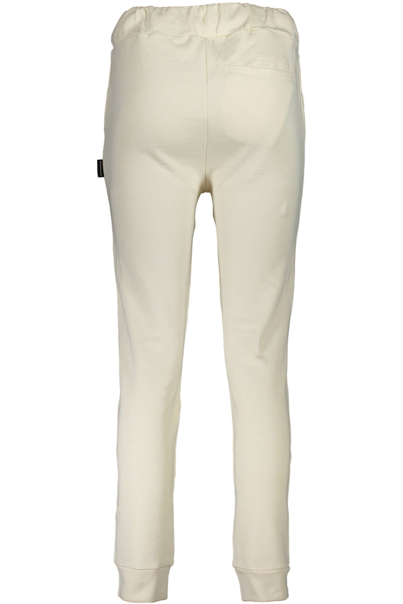 Elegant White Sporty Trousers with Ankle Cuffs