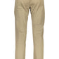 Beige Cotton Trousers with Logo Detail