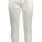 Elegant White Cotton Sport Trousers