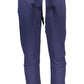 Chic Blue Cotton Trousers with Logo Detail