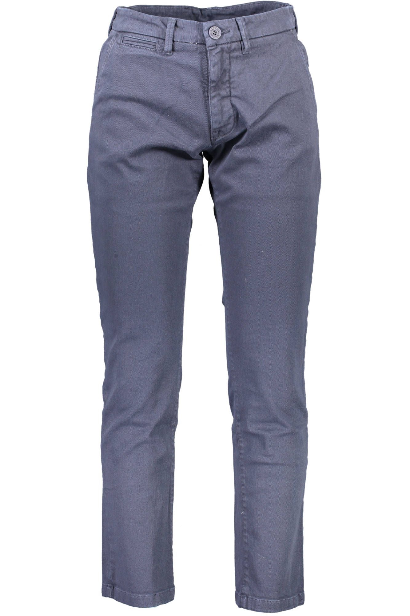 Chic Navy Blue Stretch Chinos for Men