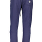 Chic Blue Cotton Trousers with Logo Detail