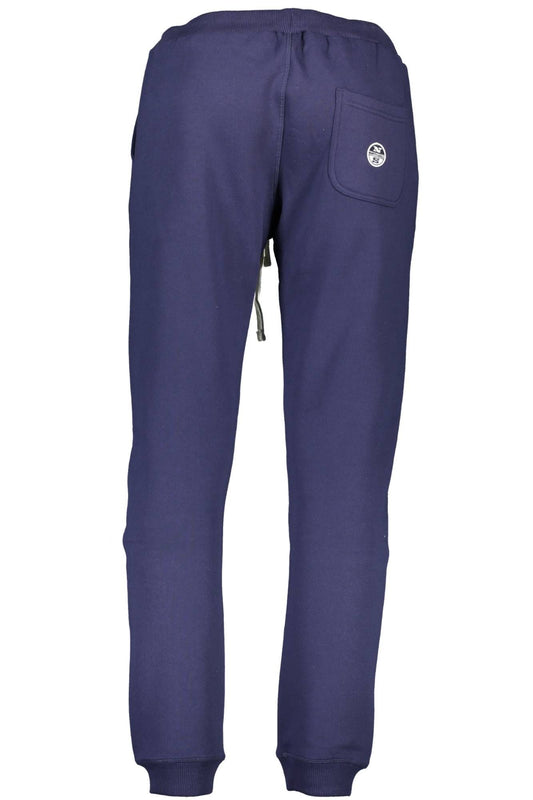 Chic Blue Cotton Trousers with Logo Detail