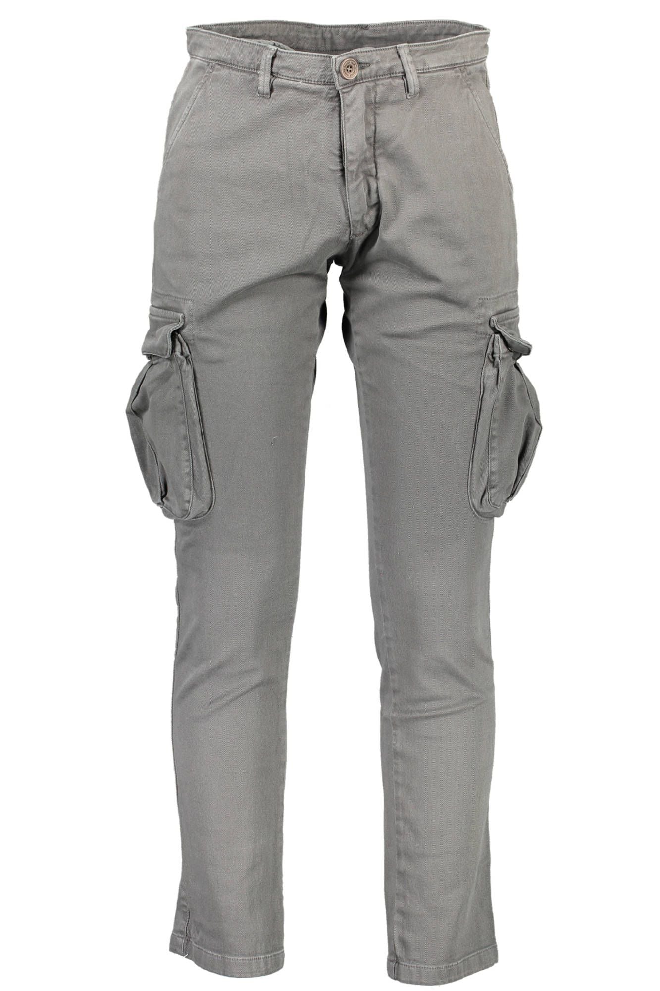 Chic Gray Cotton Trousers for the Modern Man