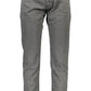 Sleek Gray Cotton-Blend Trousers