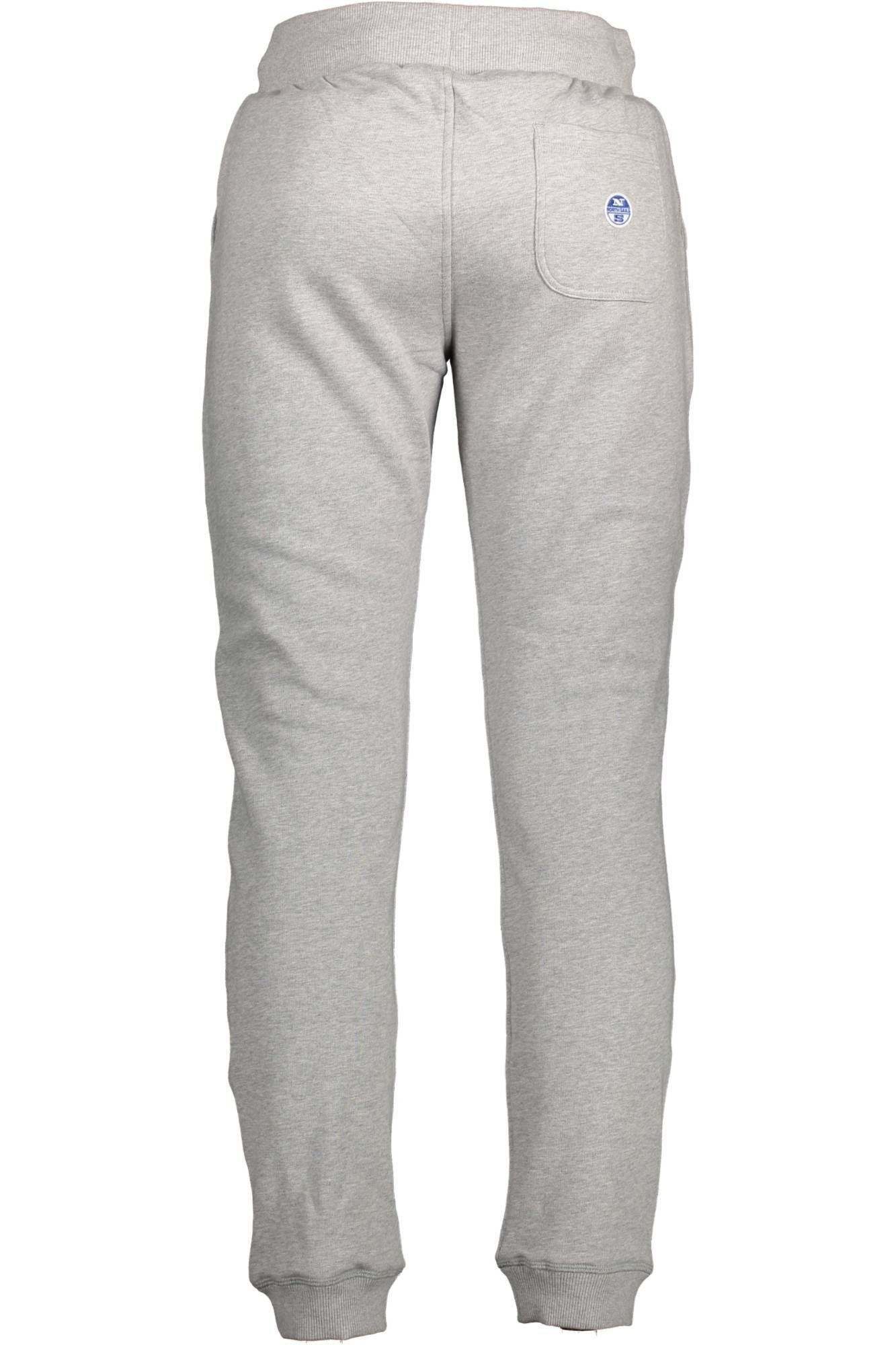 Chic Gray Cotton Sport Trousers with Logo Detail