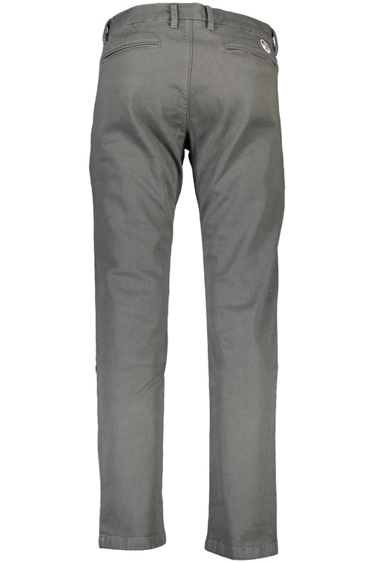 Sleek Gray Cotton-Blend Trousers