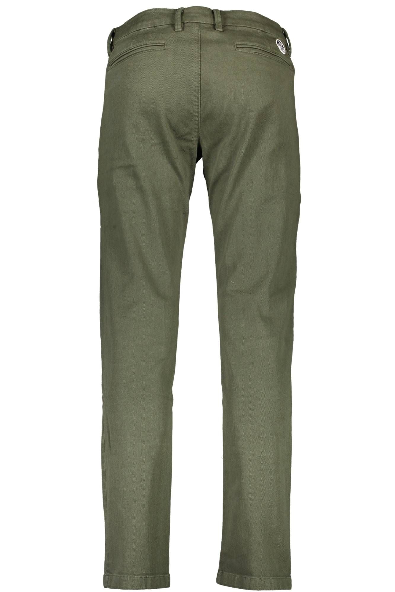 Chic Green Trousers with Signature Logo Detail