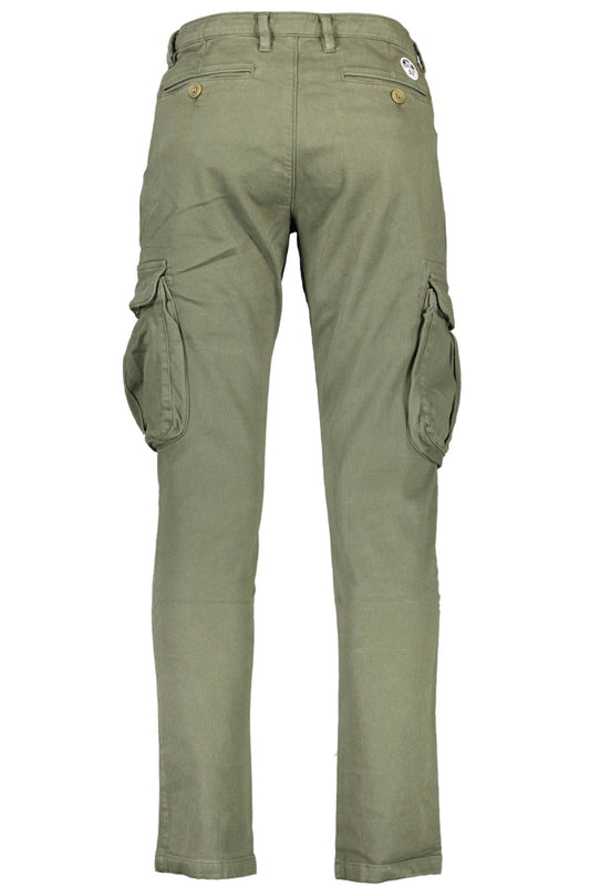 Chic Green Cotton Trousers with Ample Pockets